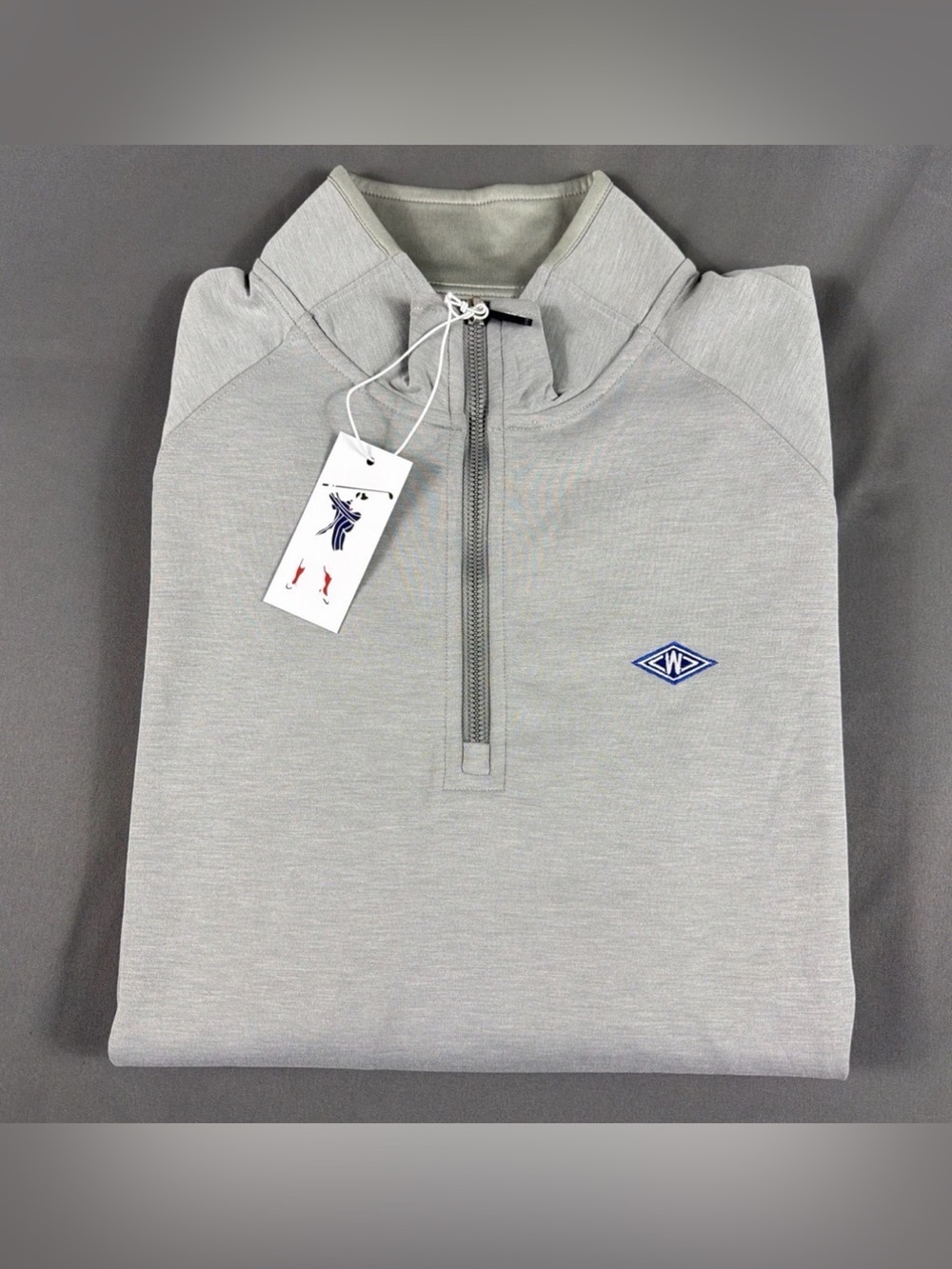 Fairway & Greene Golf Pullover Valley Chest Logo 1/4 Zip XL Gray NWT MSRP $155